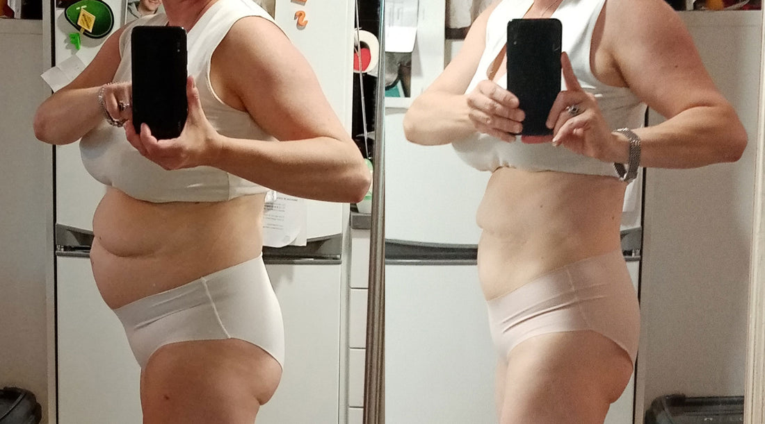 Asiakkaan ennen ja jälkeen kuvat. Mirandan kokemuksia FITFARMin KETO49®-valmennuksesta.