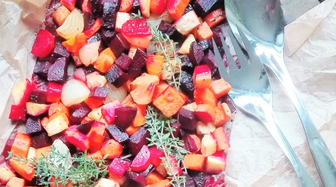 FitFarmin Superdieetti, FitMAma ja Bikini Challenge -valmennusten ruokavalioihin sopiva uunijuurekset-resepti.
